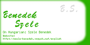 benedek szele business card